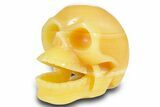 Banded Creamsicle Orange Calcite Skull #378612-2